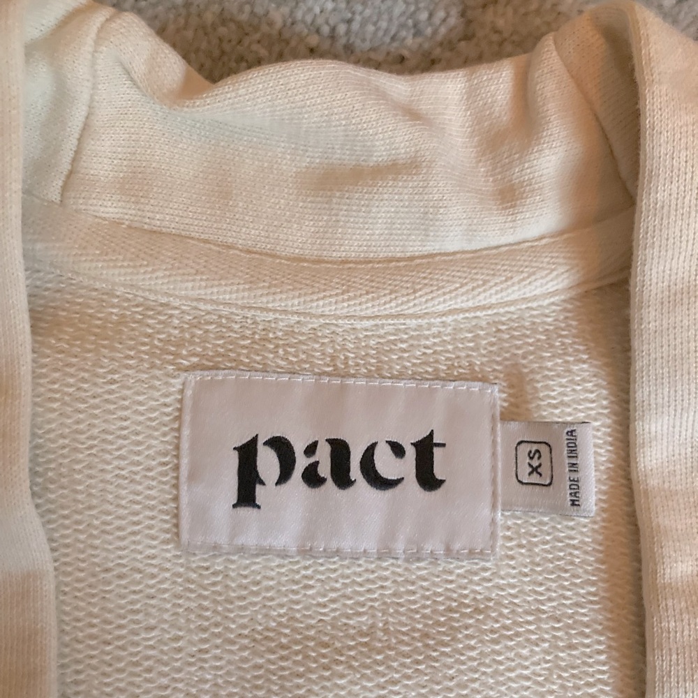 Pact Women's Essential Vintage Button-Up Cardigan/Sweatshirt Jacket in Cream - Picture 4 of 7